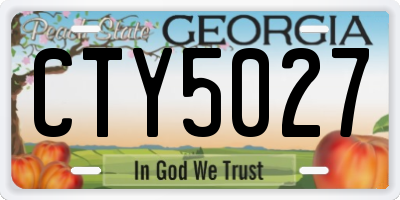 GA license plate CTY5027
