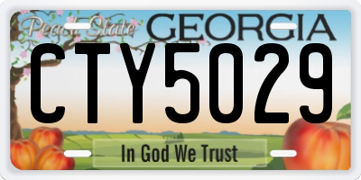 GA license plate CTY5029