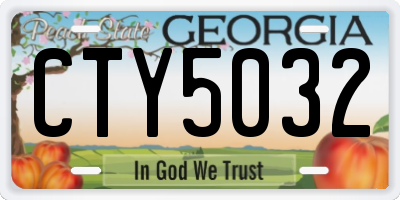 GA license plate CTY5032