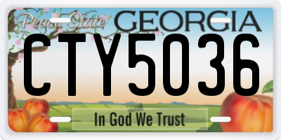 GA license plate CTY5036