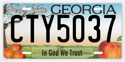 GA license plate CTY5037