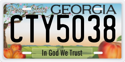 GA license plate CTY5038