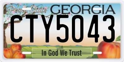GA license plate CTY5043