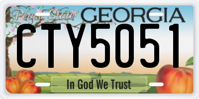 GA license plate CTY5051