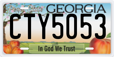 GA license plate CTY5053