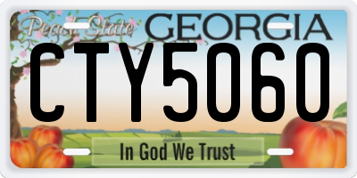 GA license plate CTY5060