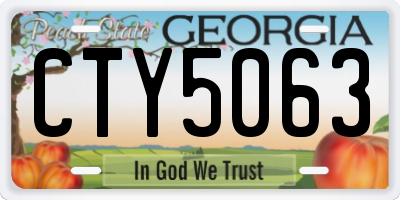 GA license plate CTY5063