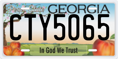 GA license plate CTY5065