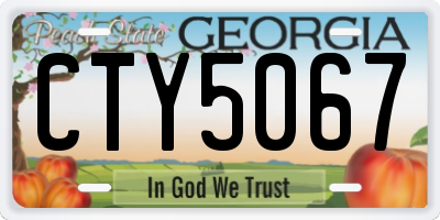 GA license plate CTY5067