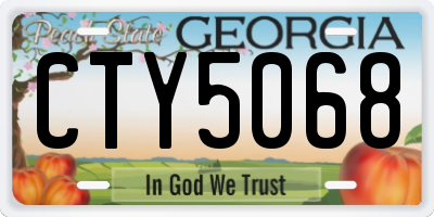 GA license plate CTY5068