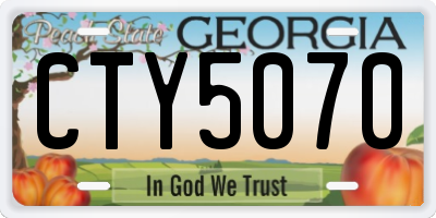 GA license plate CTY5070