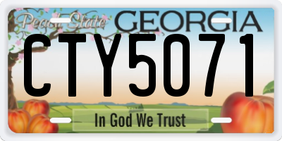GA license plate CTY5071