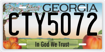 GA license plate CTY5072
