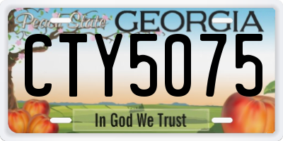 GA license plate CTY5075