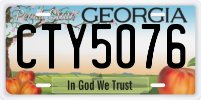 GA license plate CTY5076