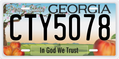 GA license plate CTY5078