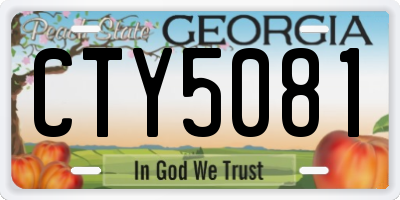 GA license plate CTY5081