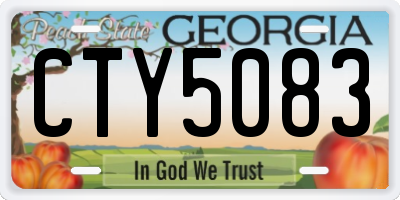 GA license plate CTY5083