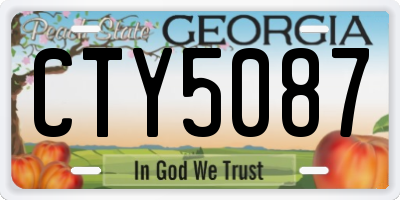 GA license plate CTY5087