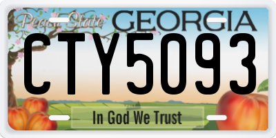 GA license plate CTY5093