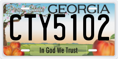 GA license plate CTY5102
