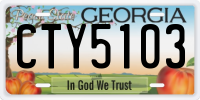 GA license plate CTY5103