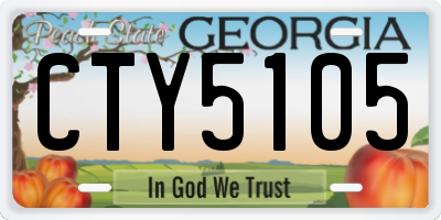 GA license plate CTY5105