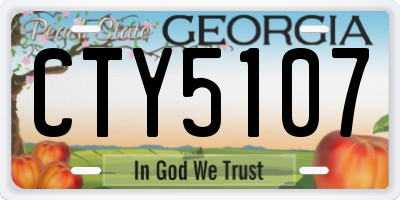 GA license plate CTY5107