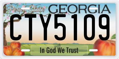 GA license plate CTY5109