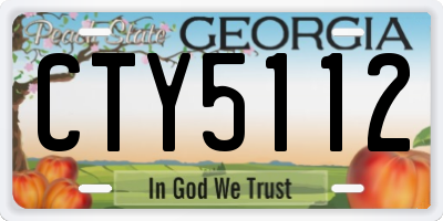 GA license plate CTY5112