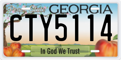 GA license plate CTY5114