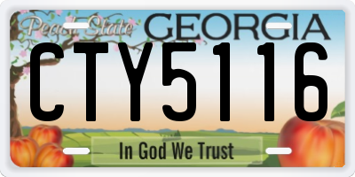 GA license plate CTY5116