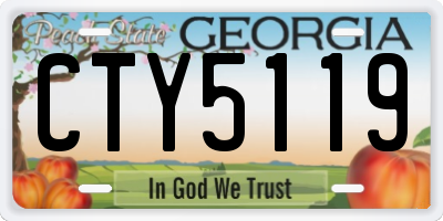 GA license plate CTY5119