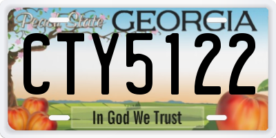 GA license plate CTY5122