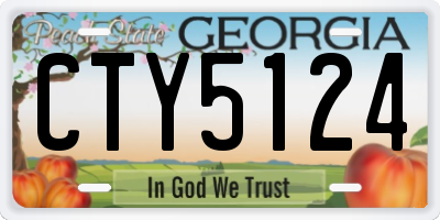 GA license plate CTY5124