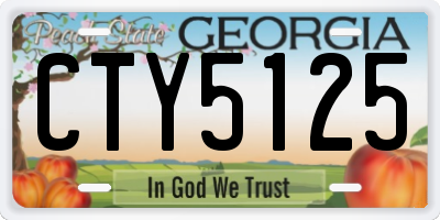 GA license plate CTY5125