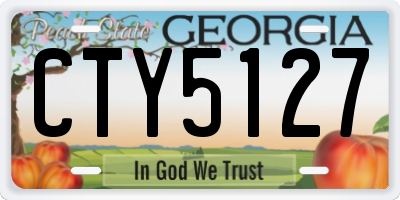 GA license plate CTY5127