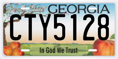 GA license plate CTY5128
