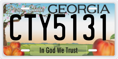 GA license plate CTY5131