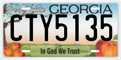 GA license plate CTY5135