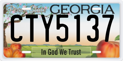 GA license plate CTY5137