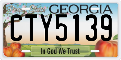 GA license plate CTY5139