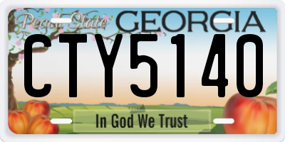 GA license plate CTY5140