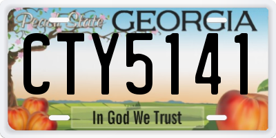 GA license plate CTY5141