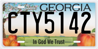 GA license plate CTY5142