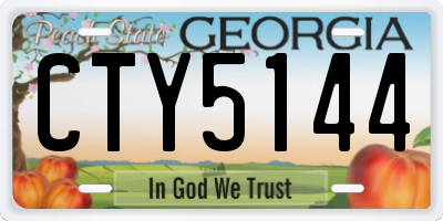 GA license plate CTY5144