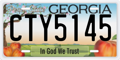 GA license plate CTY5145