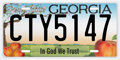 GA license plate CTY5147