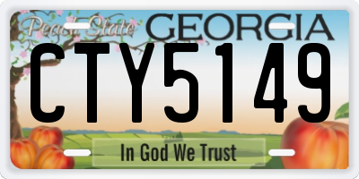 GA license plate CTY5149