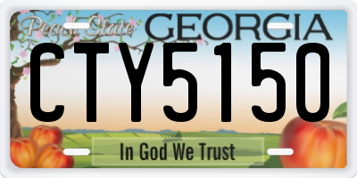 GA license plate CTY5150